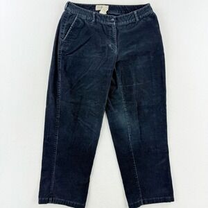 L.L.BEAN Womens‎ Stretch Corduroy Pants Size 6-PETITE Womens Navy Straight Fit